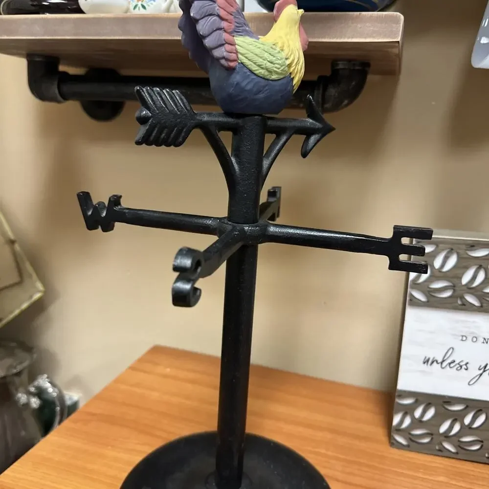 Wrought Iron‎ Vintage Hen Weather Vane Mug Holder Tree